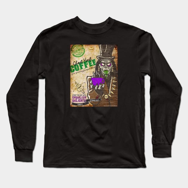 Haunted Mansion: Grim Grinning Coffee Long Sleeve T-Shirt by AZTEdesigns